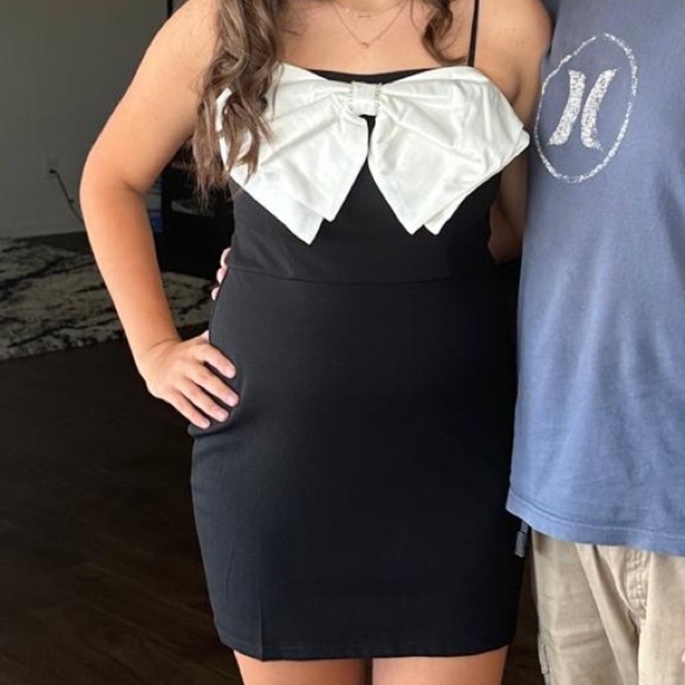 Macy's Black and White Mini Dress